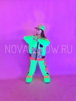 Анимационный костюм "Неоновый человек" салатовый