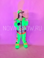 Анимационный костюм "Неоновый человек" салатовый